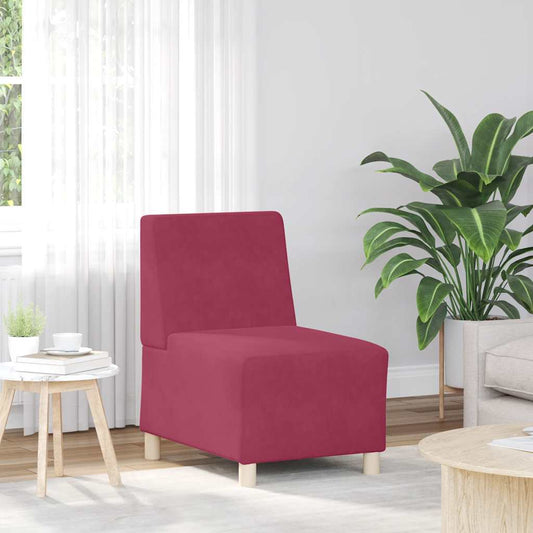 Modulares Sofa ohne Armlehnen Burgunderrot 55 cm Samt