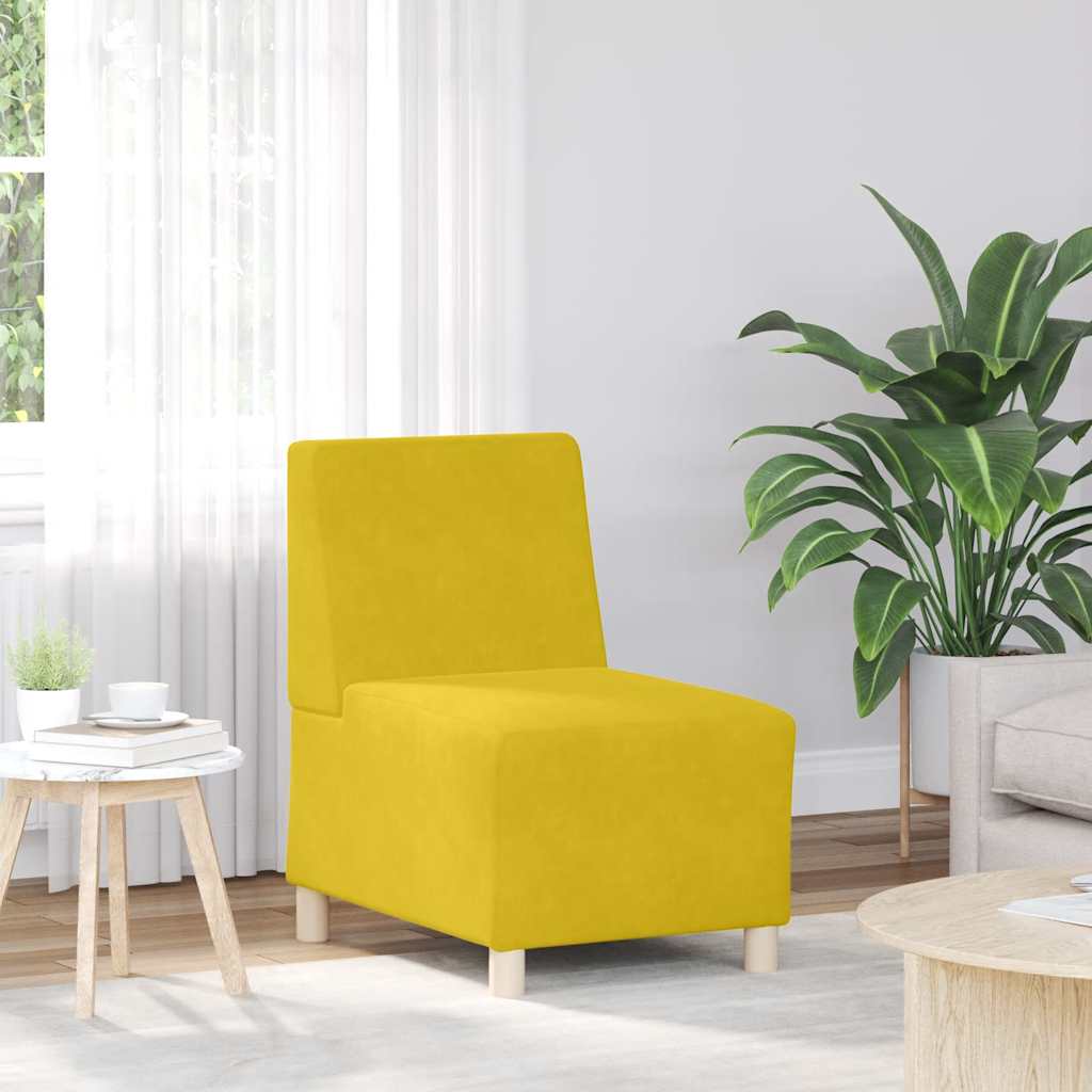 Modulares Sofa ohne Armlehnen Gelb 55 cm Samt