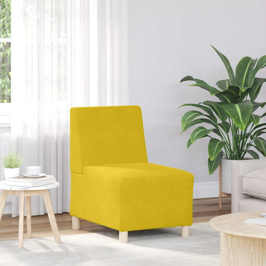 Modulares Sofa ohne Armlehnen Gelb 55 cm Samt
