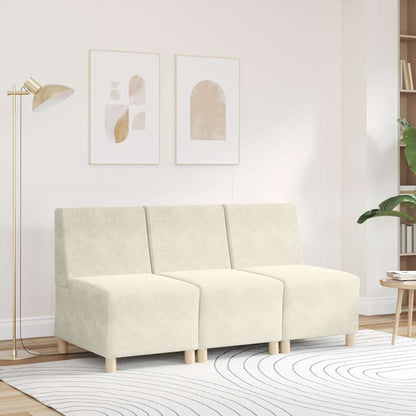 Modulares Sofa ohne Armlehnen Creme 55 cm Samt