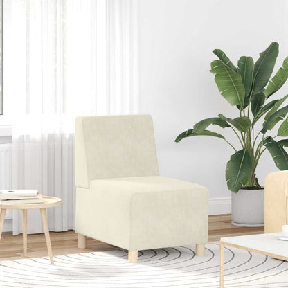 Modulares Sofa ohne Armlehnen Creme 55 cm Samt
