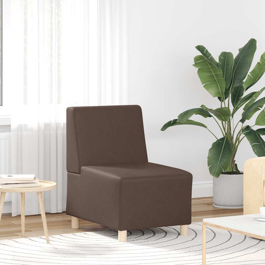 Modulares Sofa ohne Armlehnen Braun 55 cm Kunstleder
