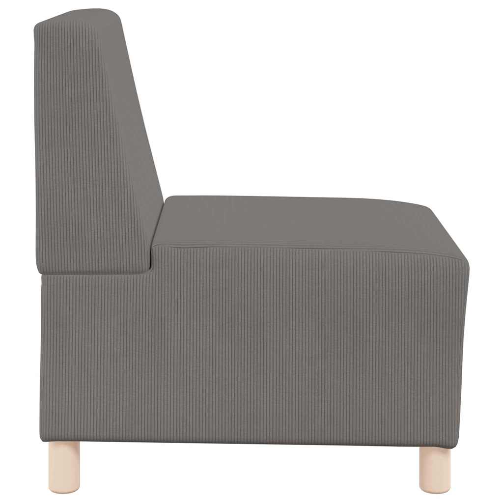 Sofa-Stuhl ohne Armlehnen Hellgrau 55 cm Cordstoff