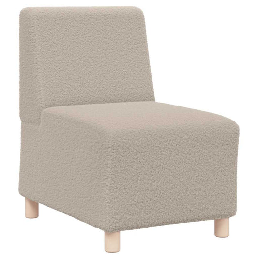Modulares Sofa ohne Armlehnen Hellgrau 55 cm Gelockter Wollstoff