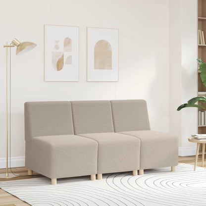 Modulares Sofa ohne Armlehnen Hellgrau 55 cm Gelockter Wollstoff