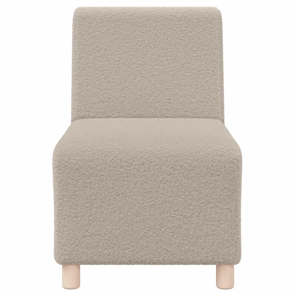 Modulares Sofa ohne Armlehnen Hellgrau 55 cm Gelockter Wollstoff
