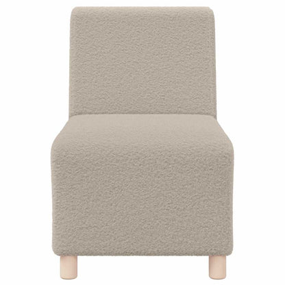Modulares Sofa ohne Armlehnen Hellgrau 55 cm Gelockter Wollstoff