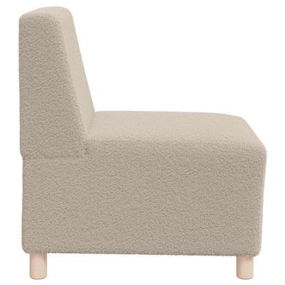 Modulares Sofa ohne Armlehnen Hellgrau 55 cm Gelockter Wollstoff