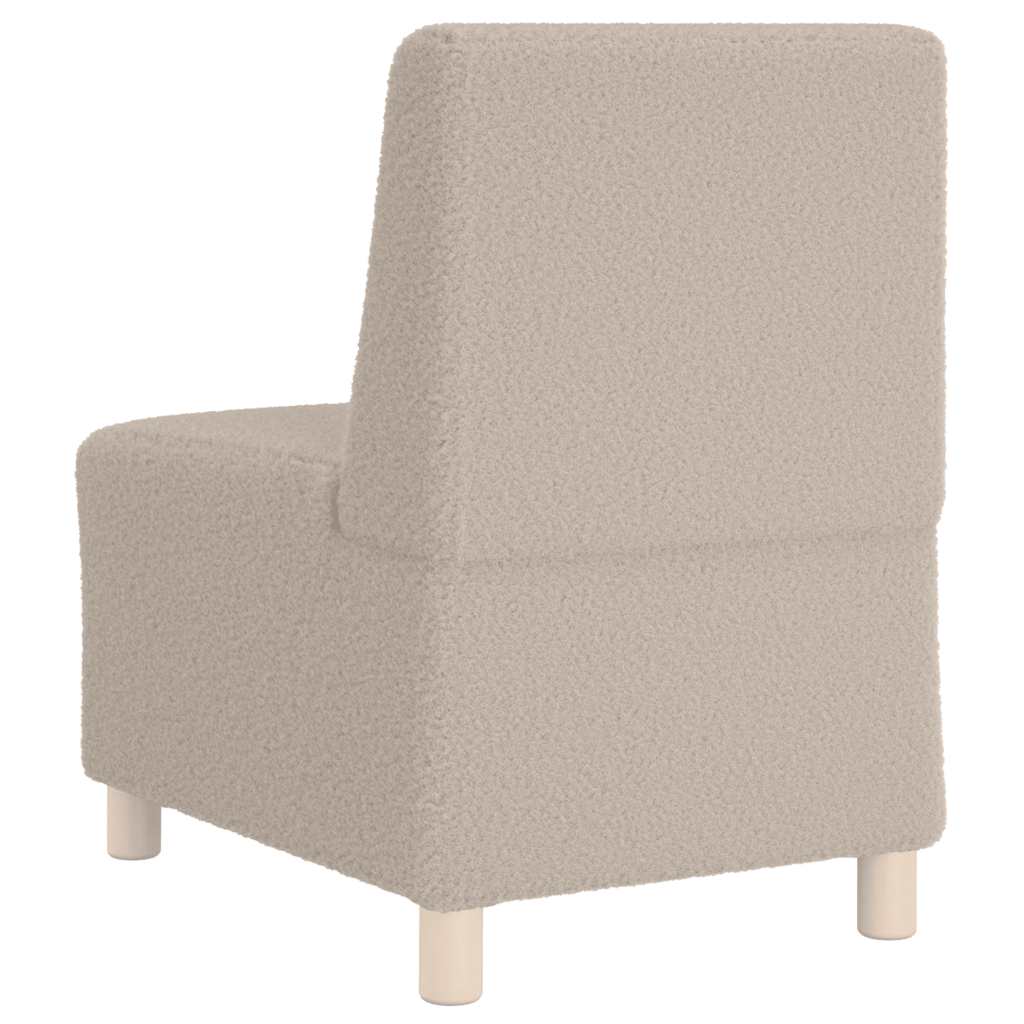 Modulares Sofa ohne Armlehnen Hellgrau 55 cm Gelockter Wollstoff