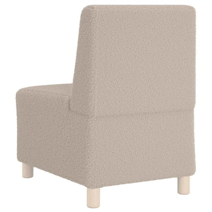 Modulares Sofa ohne Armlehnen Hellgrau 55 cm Gelockter Wollstoff