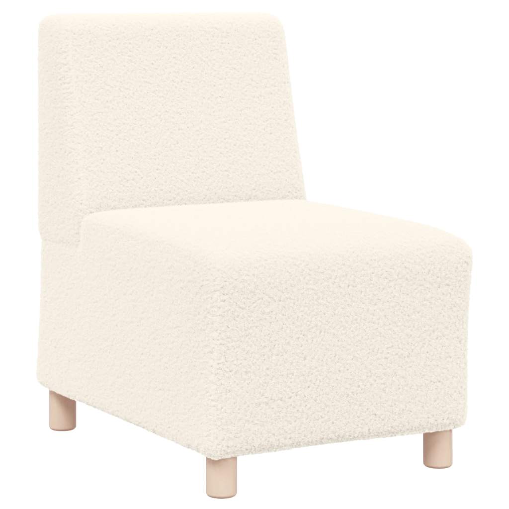 Modulares Sofa ohne Armlehnen Creme 55 cm Gelockter Wollstoff