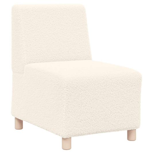 Modulares Sofa ohne Armlehnen Creme 55 cm Gelockter Wollstoff