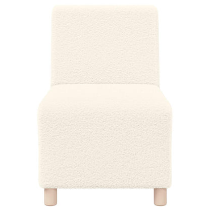 Modulares Sofa ohne Armlehnen Creme 55 cm Gelockter Wollstoff
