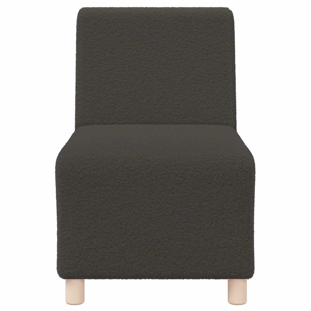 Modulares Sofa ohne Armlehnen Dunkelgrau 55 cm Gelockter Wollstoff