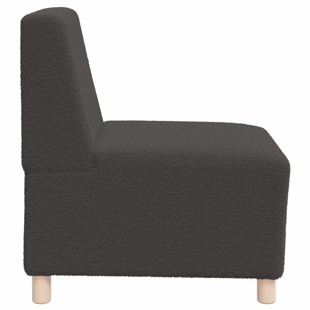 Modulares Sofa ohne Armlehnen Dunkelgrau 55 cm Gelockter Wollstoff
