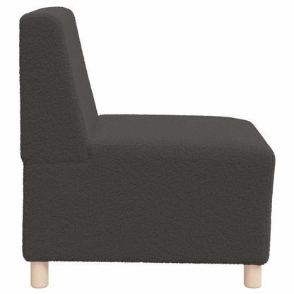 Modulares Sofa ohne Armlehnen Dunkelgrau 55 cm Gelockter Wollstoff