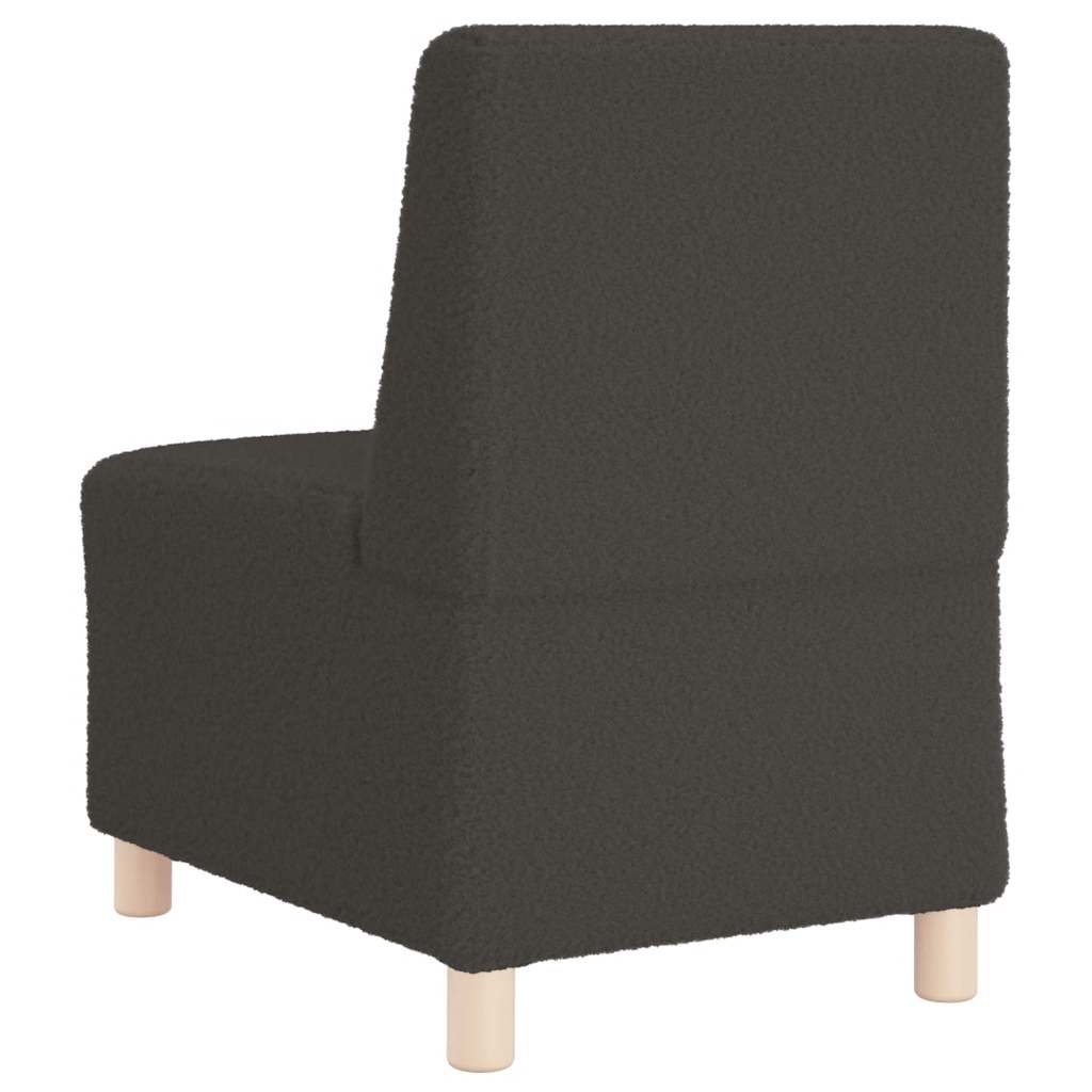 Modulares Sofa ohne Armlehnen Dunkelgrau 55 cm Gelockter Wollstoff