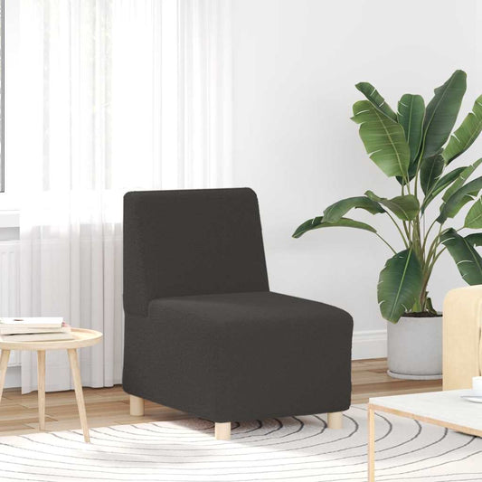 Modulares Sofa ohne Armlehnen Dunkelgrau 55 cm Gelockter Wollstoff