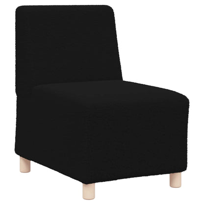 Modulares Sofa ohne Armlehnen Schwarz 55 cm Gelockter Wollstoff