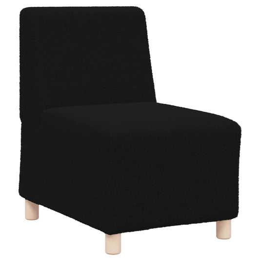 Modulares Sofa ohne Armlehnen Schwarz 55 cm Gelockter Wollstoff
