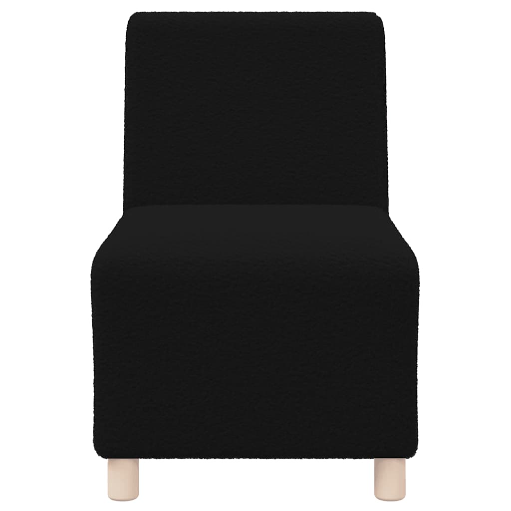 Modulares Sofa ohne Armlehnen Schwarz 55 cm Gelockter Wollstoff