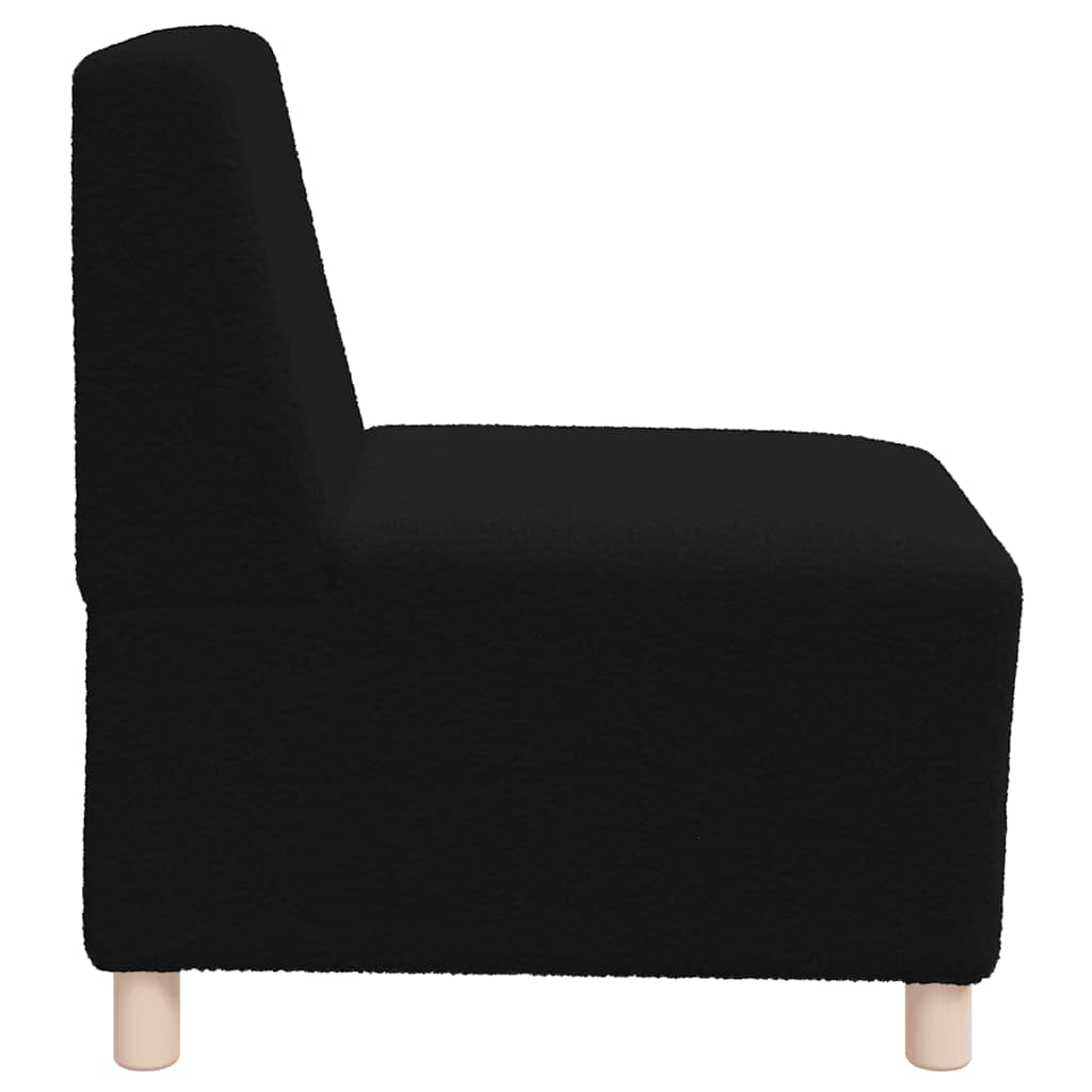 Modulares Sofa ohne Armlehnen Schwarz 55 cm Gelockter Wollstoff