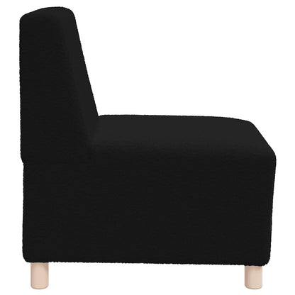 Modulares Sofa ohne Armlehnen Schwarz 55 cm Gelockter Wollstoff