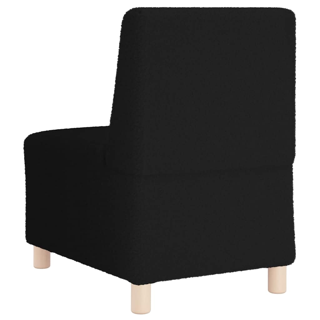 Modulares Sofa ohne Armlehnen Schwarz 55 cm Gelockter Wollstoff
