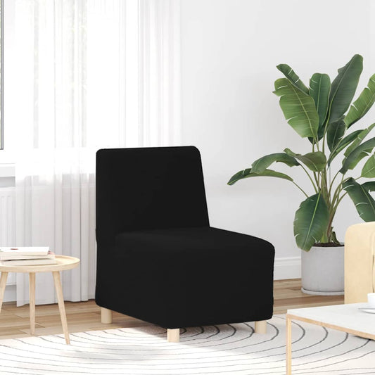 Modulares Sofa ohne Armlehnen Schwarz 55 cm Gelockter Wollstoff