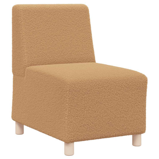 Modulares Sofa ohne Armlehnen Beige 55 cm Gelockter Wollstoff