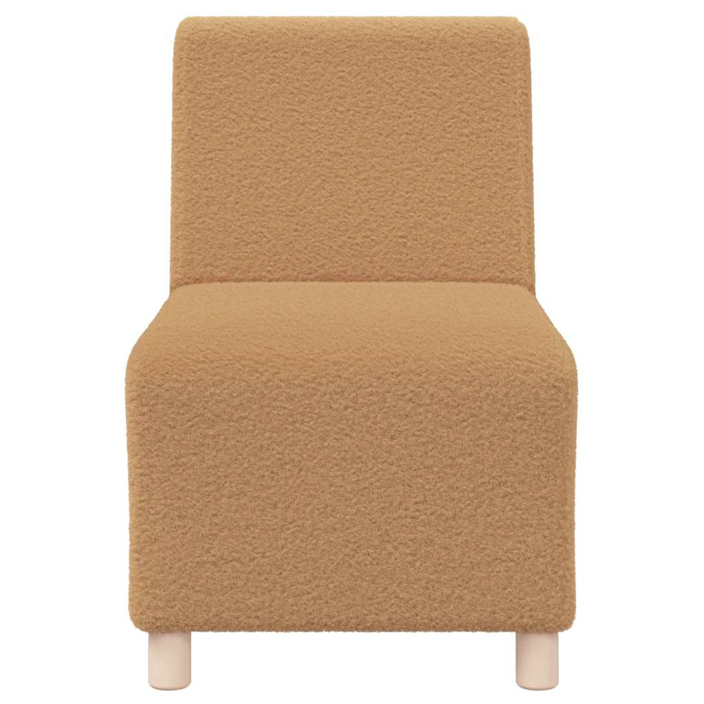 Modulares Sofa ohne Armlehnen Beige 55 cm Gelockter Wollstoff