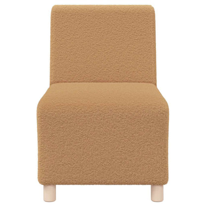 Modulares Sofa ohne Armlehnen Beige 55 cm Gelockter Wollstoff