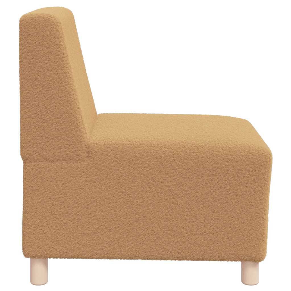 Modulares Sofa ohne Armlehnen Beige 55 cm Gelockter Wollstoff