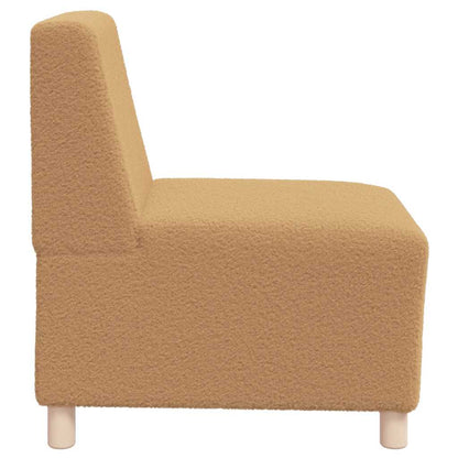 Modulares Sofa ohne Armlehnen Beige 55 cm Gelockter Wollstoff