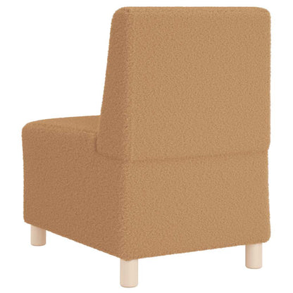 Modulares Sofa ohne Armlehnen Beige 55 cm Gelockter Wollstoff