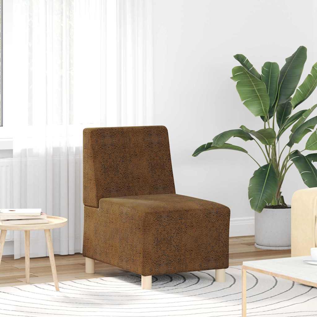 Sofa-Stuhl ohne Armlehnen Braun 55 cm Wildleder-Optik