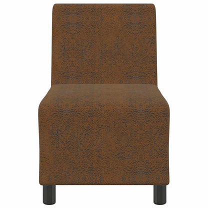 | Sofa Stuhl | mit Kissen Braun 55 x 74 x 82 cm Faux Wildleder