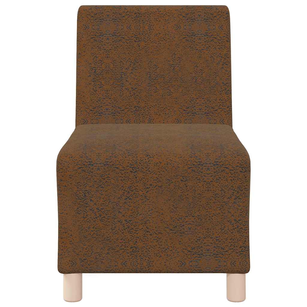 Sofa-Stuhl ohne Armlehnen Braun 55 cm Wildleder-Optik