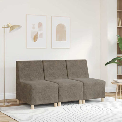 Modulares Sofa ohne Armlehnen Dunkelgrau 55 cm Wildlederimitat