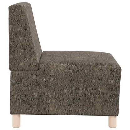 Modulares Sofa ohne Armlehnen Dunkelgrau 55 cm Wildlederimitat