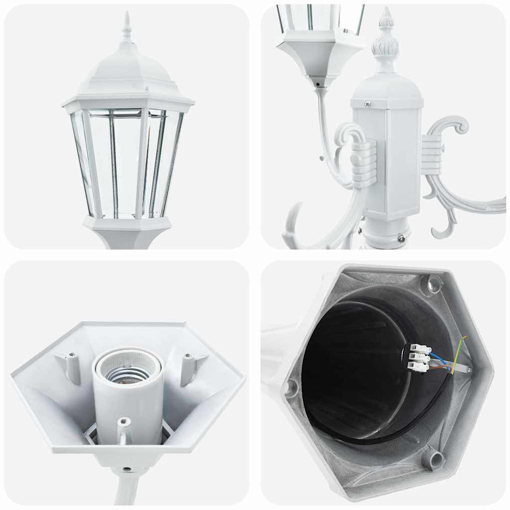 Gartenlicht Weiß 235 cm Aluminium