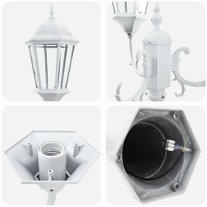 Gartenlicht Weiß 235 cm Aluminium