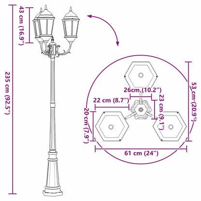Gartenlicht Weiß 235 cm Aluminium