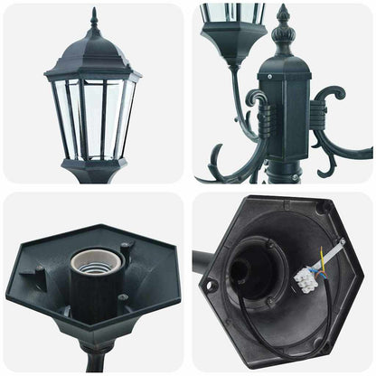 Gartenlichtmast Dunkelgrün Aluminium und Glas