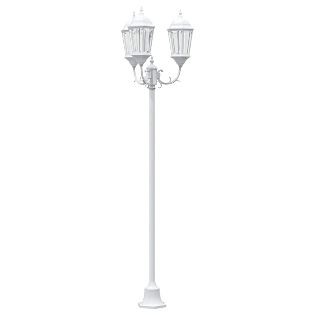 Gartenlichtmast Weiß Aluminium und Glas