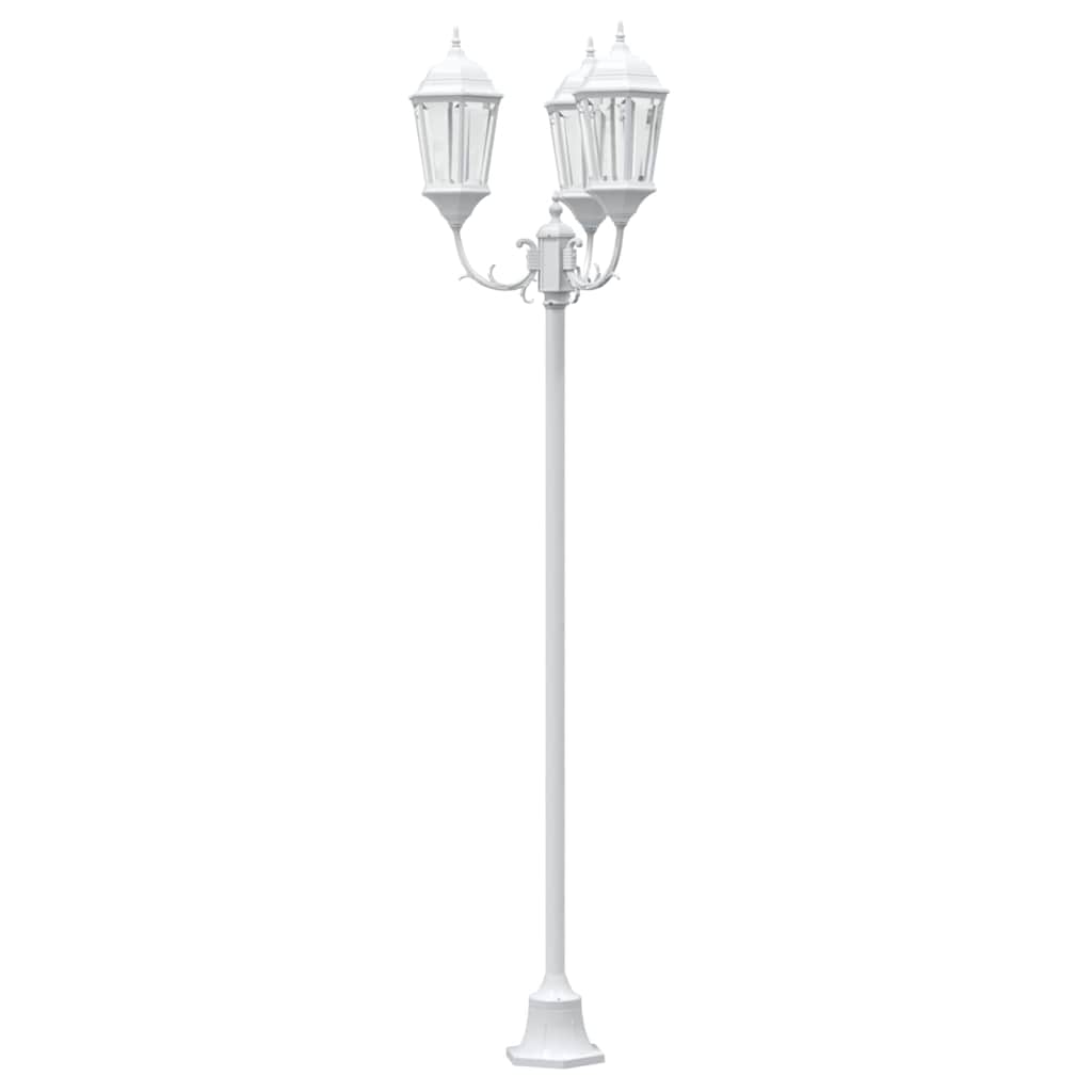 Gartenlichtmast Weiß Aluminium und Glas