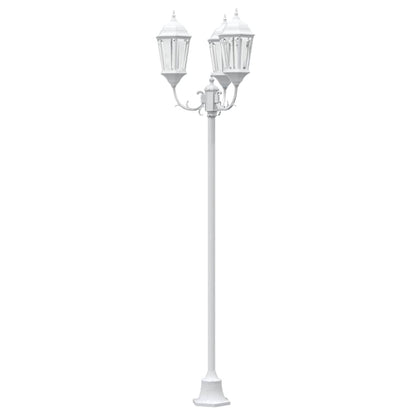 Gartenlichtmast Weiß Aluminium und Glas