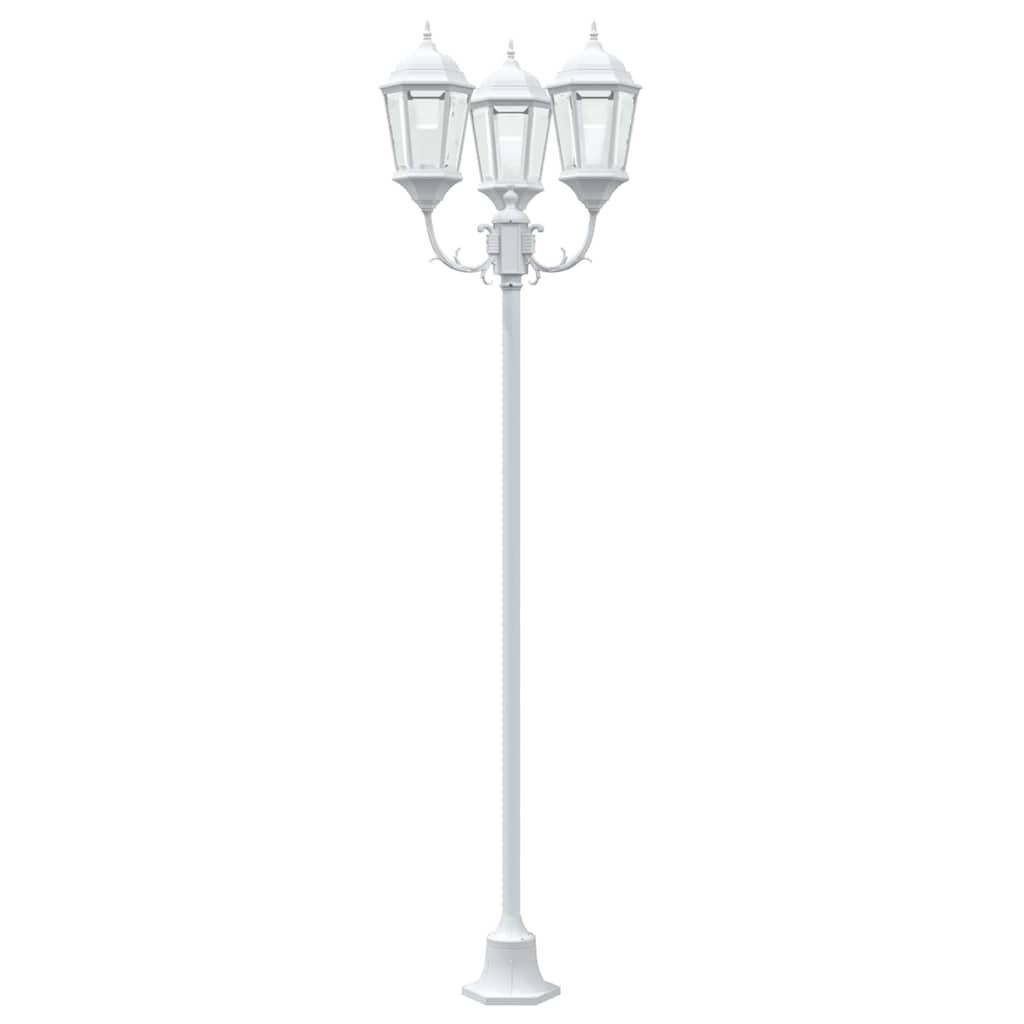 Gartenlichtmast Weiß Aluminium und Glas