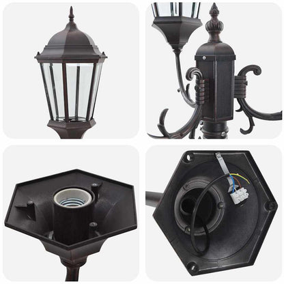 Gartenlichtmast Bronze Aluminium, Glas