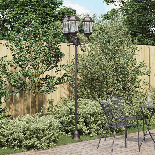 Gartenlichtmast Bronze Aluminium, Glas